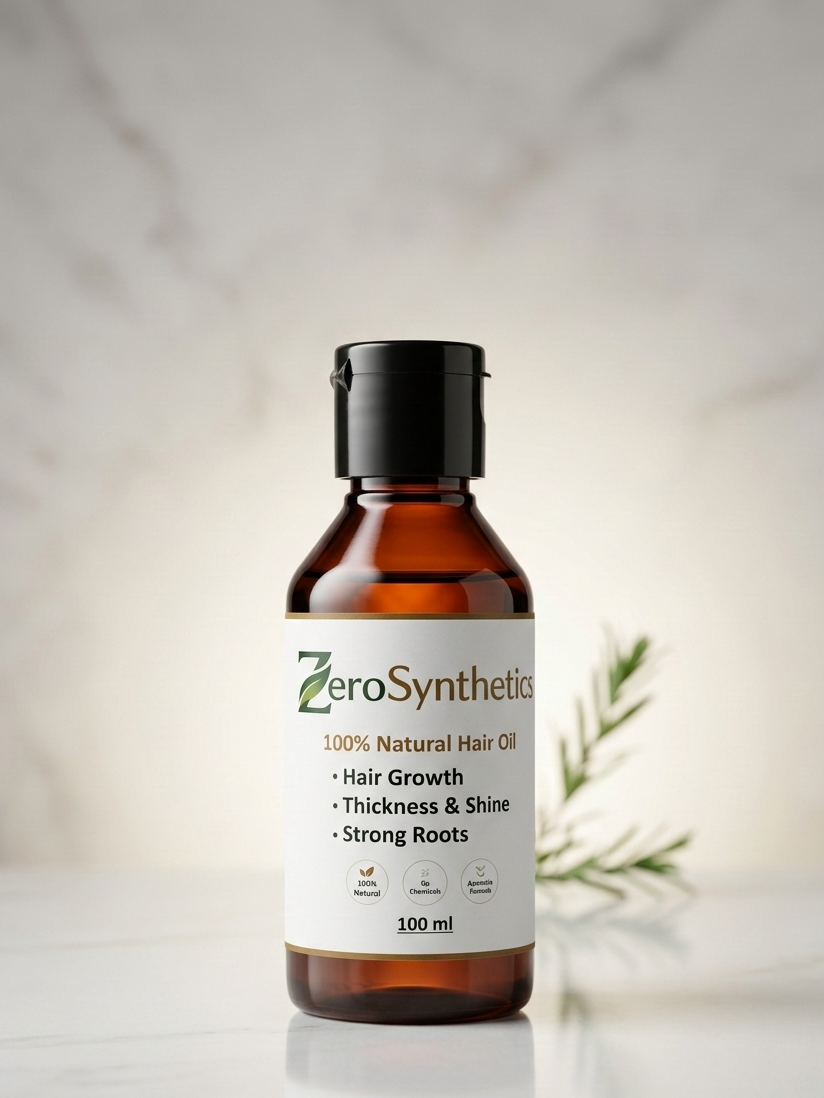Zero Synthetics Natural Hair, Beard & Mustache's Growth Oil 100ml.